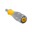 M12 Single Ended Cordset 4 Wire, 2 meter, Straight Female with black molded plug body (RK 4.4T-2/S760/S771)