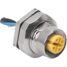 M12 Panel Mount Receptacle 4 Pin Female Rear Mount with leads and PG 9 Threads (FKFD 4.4-2/S613)