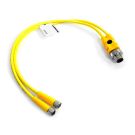 Turck Splitter M12 Male 4 Pin to M8 Female 3 Pin Branch 0.3 meter cables with mounting hole (VBRS 4.4-2PKG 3M-0.3/0.3/S857 )