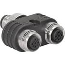 Turck M12 Compact Splitter 2 Branch Trunk Connector with Parallel 5 wire (YBZ2-FSM 4.5/2FKM 4.5/S771)