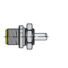 M12 Single Ended Female Receptacle, 1/2"-14 NPT, 4 Conductors