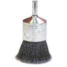 End Brush, 1 in Dia, 1/4 in Shank, Carbon Steel Crimped Wire, 1 in Trim