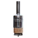 Pilot Bonding End Brush, 1/2 in Dia, 1/4 in Shank, Stainless Steel Crimped Wire, 3/8 in Trim