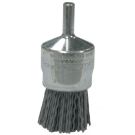 End Brush, 1 in Dia, 1/4 in Shank, Silicon Carbide Crimped Wire, 7/8 in Trim
