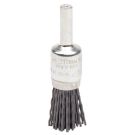 End Brush, 1/2 in Dia, 1/4 in Shank, Silicon Carbide Crimped Wire, 7/8 in Trim