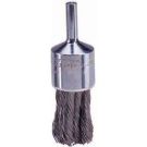 End Brush, 3/4 in Dia, 1/4 in Shank, Steel Knotted Wire, 1-1/8 in Trim