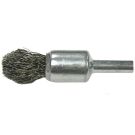 End Brush, 1/2 in Dia, 1/4 in Shank, Steel Crimped Wire, 7/8 in Trim