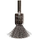 Stem Mounted End Brush, 1/2 in Dia, 1/4 in Shank, Stainless Steel Crimped Wire, 7/8 in Trim