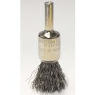 End Brush, 1/2 in Dia, 1/4 in Shank, Steel Crimped Wire, 7/8 in Trim