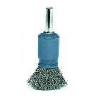 Stem Mounted End Brush, 1/2 in Dia, 1/4 in Shank, Steel Crimped Wire, 7/8 in Trim