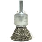 End Brush, 3/4 in Dia, 1/4 in Shank, Steel Crimped Wire, 7/8 in Trim