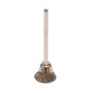 Miniature Stem Mounted Cup Brush, 5/8 in Dia, 1/8 in, 0.003 in Steel Fine Crimped Wire