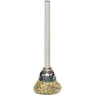 Miniature Cup Brush, 5/8 in Dia, M10x1.5, 0.003 in Brass Crimped Wire
