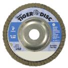 Angled Premium Type 29 Coated Flap Disc, 4 in Dia, 5/8 in, 60 Grit, Coarse Grade