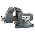 5 Inch Jaw Width Mechanic's Bench Vise - 5-1/4 Inch Maximum Capacity - 360 Degree Swivel Base - Serrated Jaw Inserts