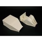 6.5" x 4" x 2.2" Ivory Non-Metallic Raceway Radiused Divided Entrance End Fitting
