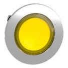 Head For Pilot Light, Harmony XB4, Metal, Yellow Flush Mounted, 30MM, Universal Led, Plain Lens