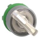 Head For Illuminated Selector Switch, Harmony XB5, Grey Bezel, White Handle, 22MM, Universal Led, 3 Positions, Right To Left
