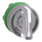 Head For Illuminated Selector Switch, Harmony XB5, Grey Bezel, White Handle, 22MM, Universal Led, 3 Positions, Left To Center