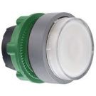 Head For Illuminated Push Button, Harmony XB5, Grey Bezel, White Projecting, 22MM, Universal Led, Plain Lens