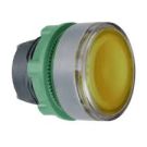 Head For Illuminated Push Button, Harmony XB5, Grey Bezel, Yellow Flush, 22MM, Universal Led, Spring Return, Plain Lens