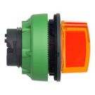 Head For Illuminated Selector Switch, Harmony XB5, Grey Bezel, Orange Handle, 30MM, Universal Led, 3 Positions